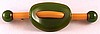 BP122 Translucent green/corn bakelite geo pin
